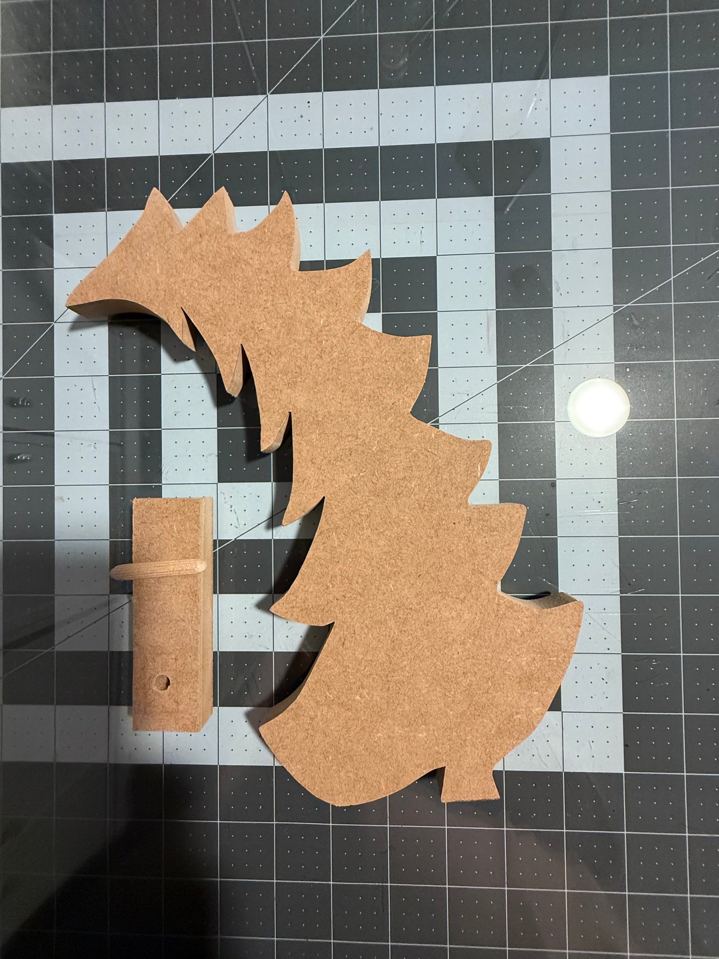 Unfinished crooked wood Christmas Tree