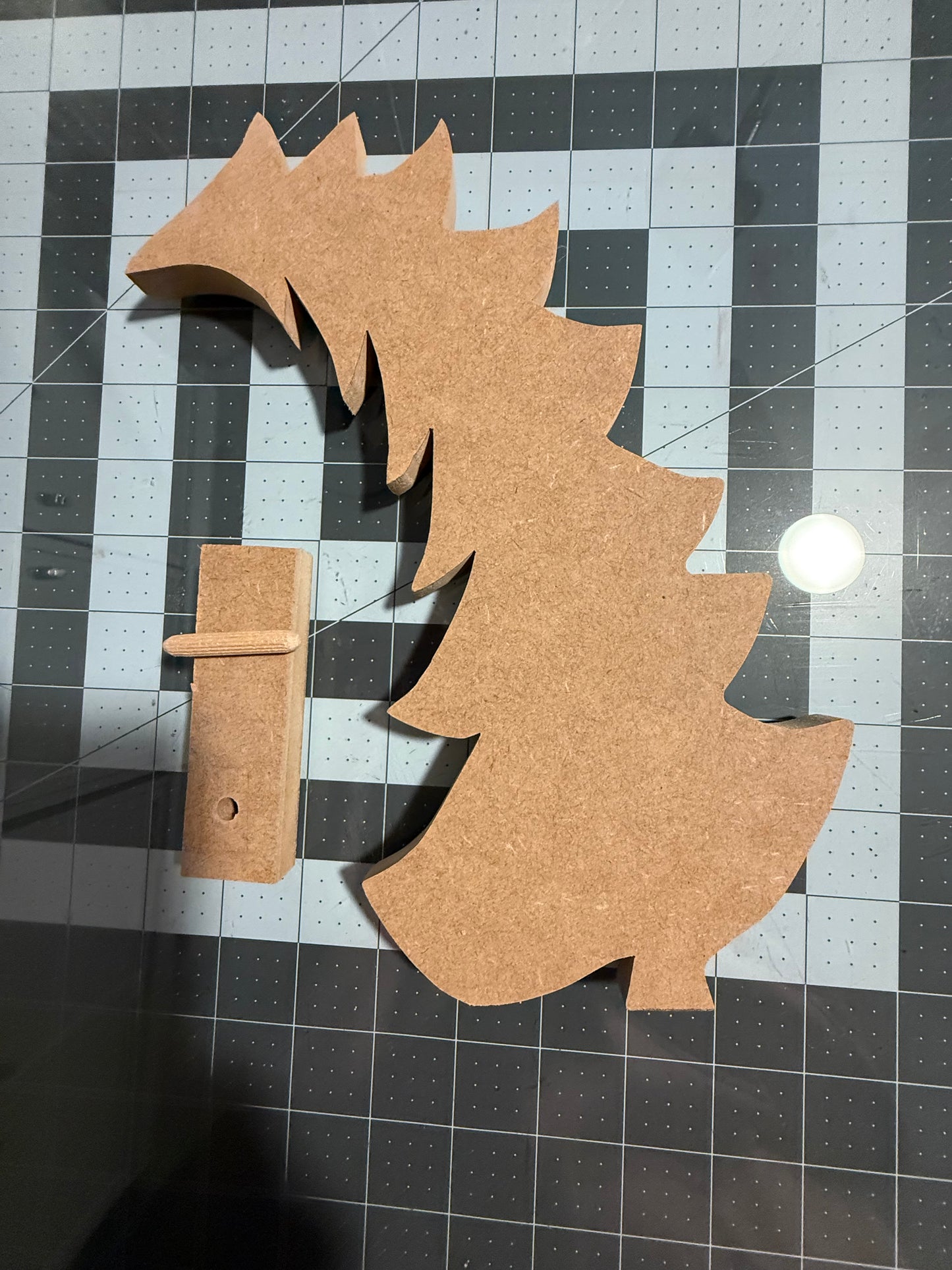 Unfinished crooked wood Christmas Tree