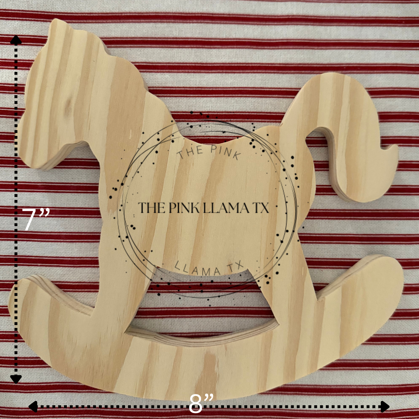 Unfinished wood Rockin’ horse