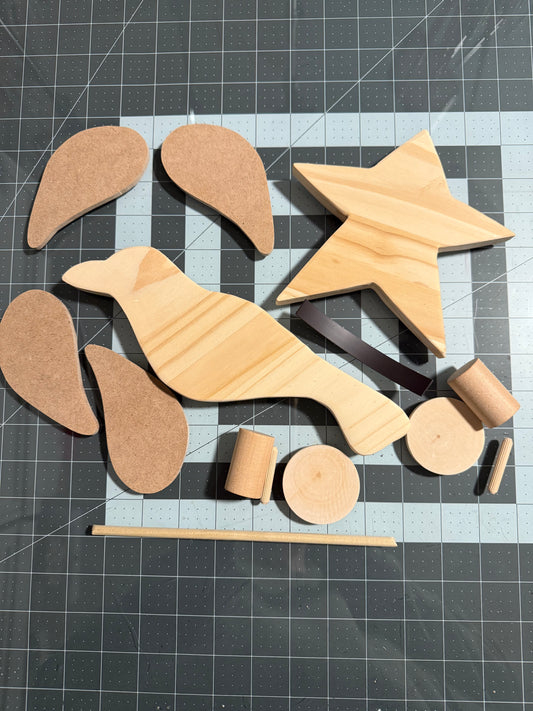 Interchangeable  Wood Crow unfinished