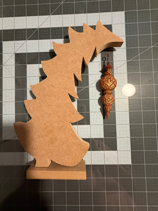 Unfinished crooked wood Christmas Tree