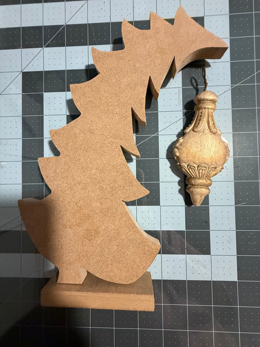 Unfinished crooked wood Christmas Tree