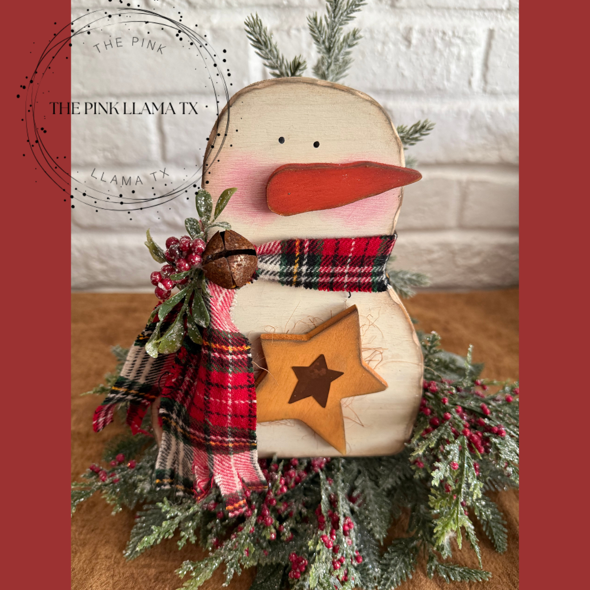 Unfinished primitive snowman wood kit